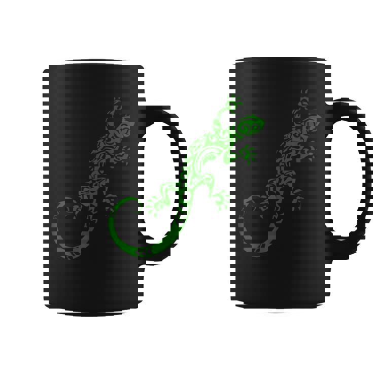 トカゲ グリーン トライバル パターン ペット ヤモリ アニマル コーヒーマグ