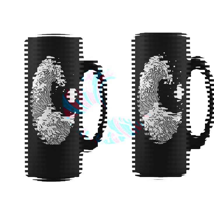 トランスジェンダー プライド Lgbtq トランスフラッグ 日本のウェーブアート Lgbt コーヒーマグ