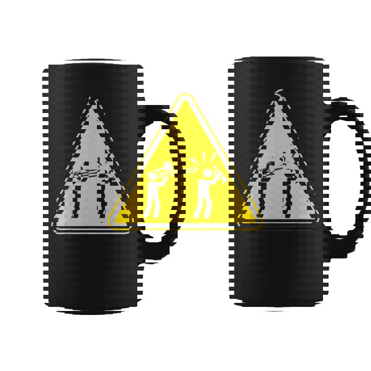 トランペット注意面白いトロンボーン奏者 コーヒーマグ