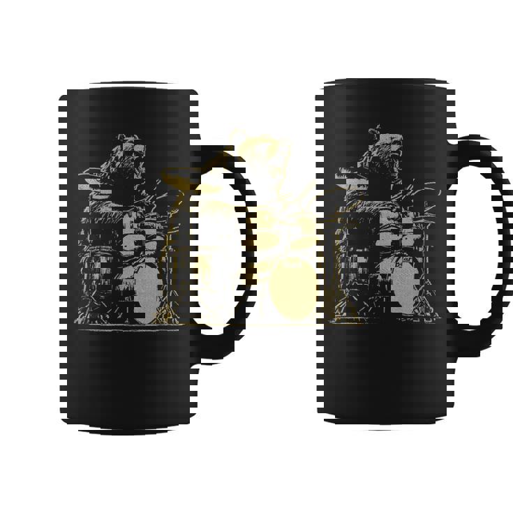 ドラマー ドラム クマ ドラムを演奏するミュージシャン コーヒーマグ