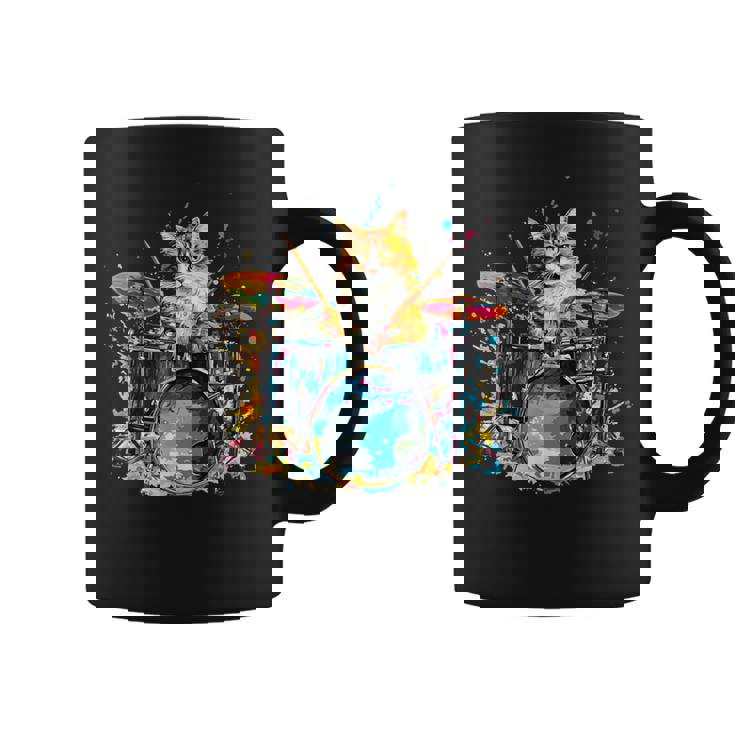 ドラマーの猫猫とドラム コーヒーマグ