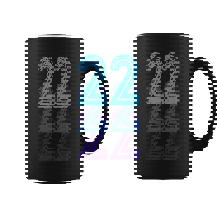 ナンバー22 ブルー ベスト クラシック カレッジスタイル 誕生日 面白い コーヒーマグ