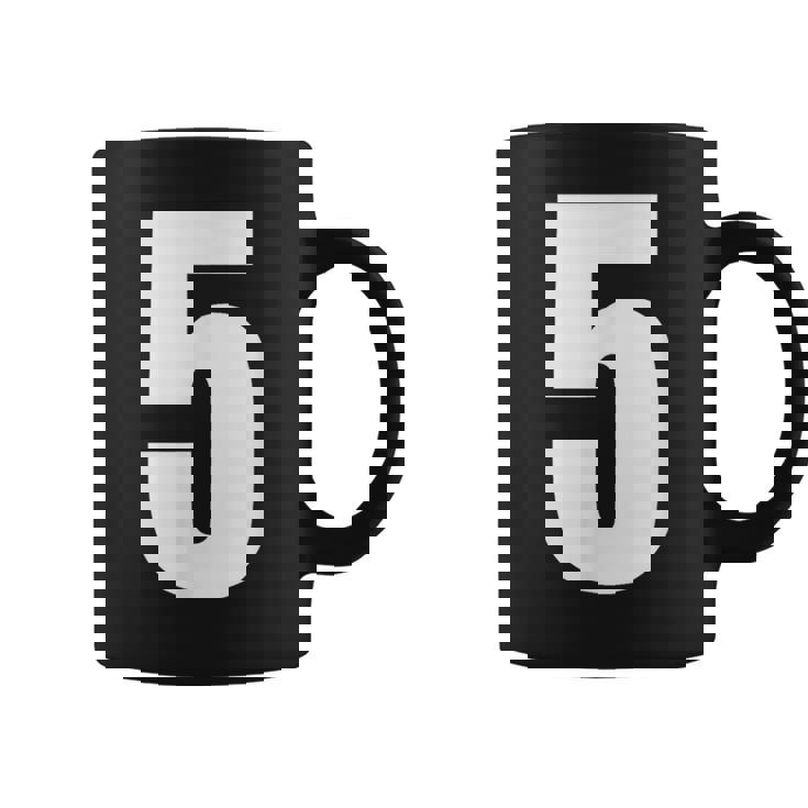 ナンバーファイブ 数字 5 プレーン 白 数字 コーヒーマグ