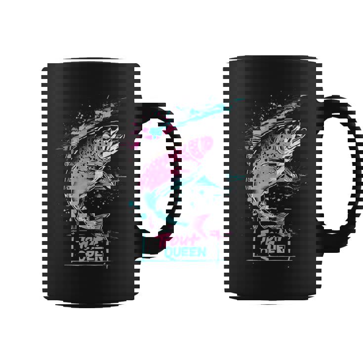 ニジマスのフライフィッシング・グラフィック トラウト・クイーン コーヒーマグ