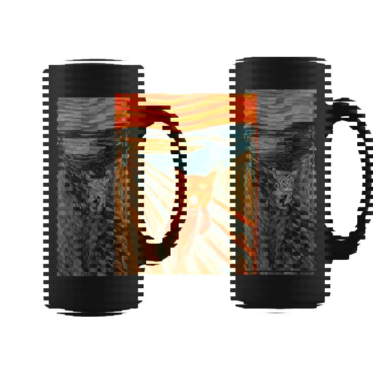 ニャンコの叫び 面白い 猫 ムンクの叫び パロディ おもしろ 服 おもしろグッズ ネタ コーヒーマグ