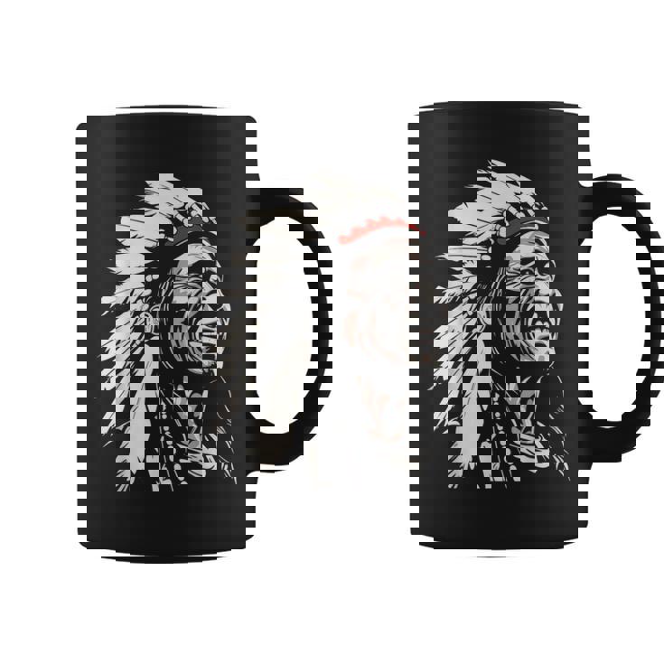 ネイティブアメリカン インディアン マルチカラー ビンテージデザイン コーヒーマグ