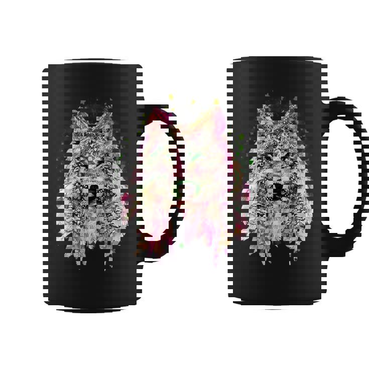 ネイティブアメリカン オオカミの頭 トライバル ボヘミアン タトゥーアート コーヒーマグ