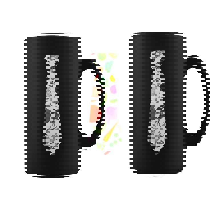 ネギニンジンと豆の柄のベジタブルタイ コーヒーマグ