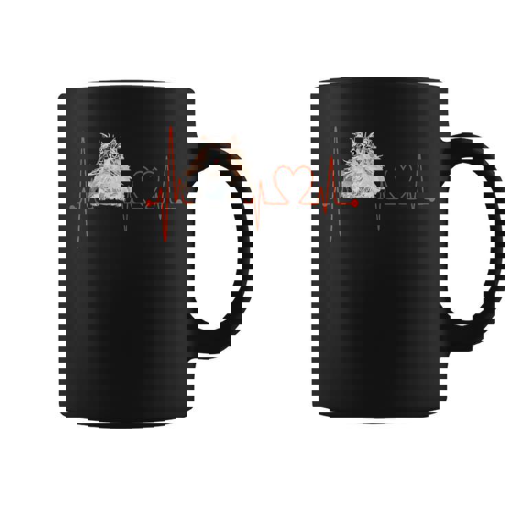 ノルウェージャンフォレストキャットハートビートekg ファニーアイラブマイキャット コーヒーマグ