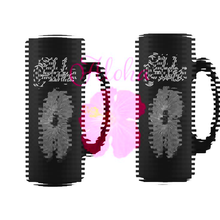 ハイビスカス Aloha アロハ《赤》（ハワイ・南国・フラダンス）夏【ビューティフル フラワー】キュート デザイン コーヒーマグ