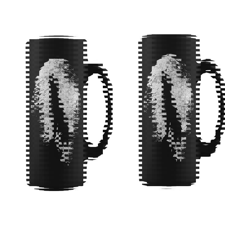 ハウリングウルフ 月光 森 シルエット 荒野 コーヒーマグ