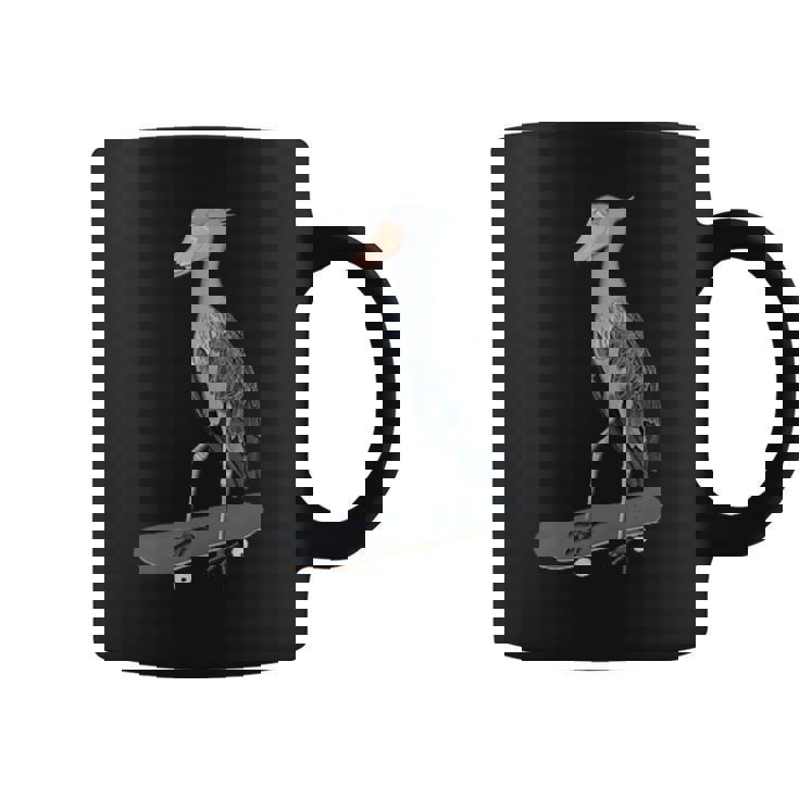 ハシビロコウ スケートボード 鳥 動物 図 バードウォッチング 贈り物 鳥類学者 生物学者 自然科学 コーヒーマグ