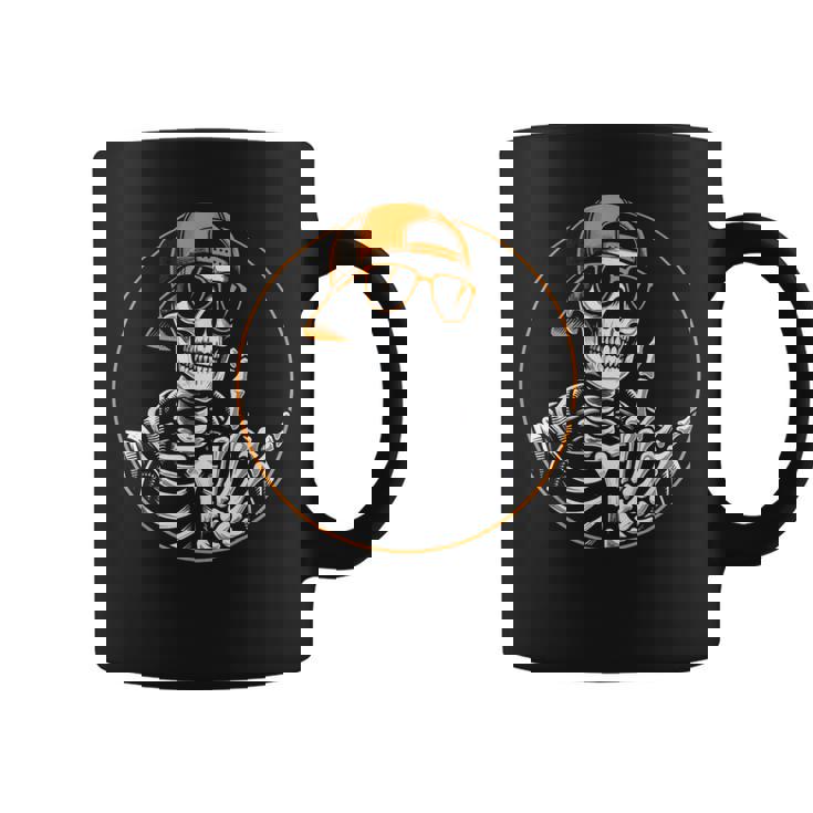 ハロウィン スケルトン ロックハンド ロッカー メンズ ボーイズ ロックミュージック コーヒーマグ