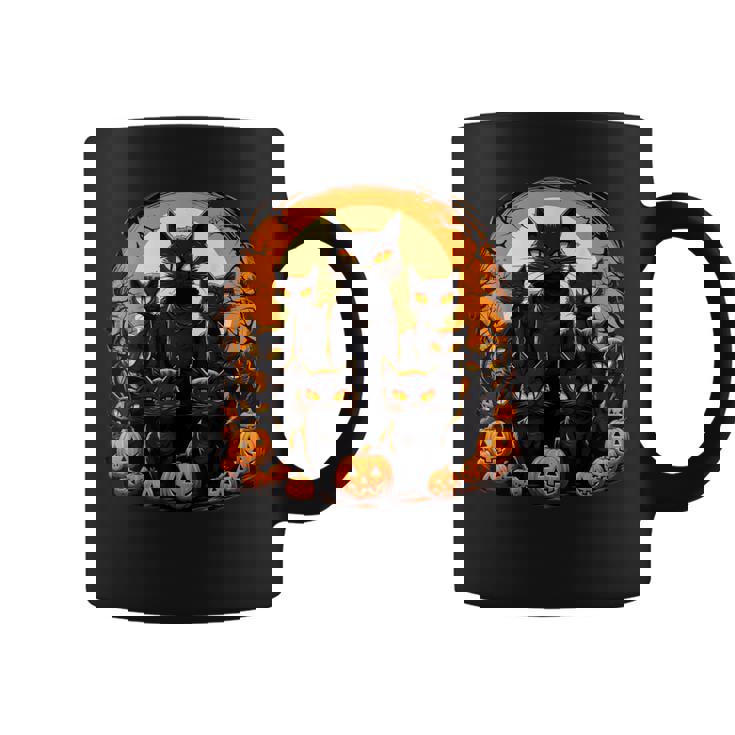 ハロウィン 黒猫 パンプキン 面白い レトロデザイン コーヒーマグ