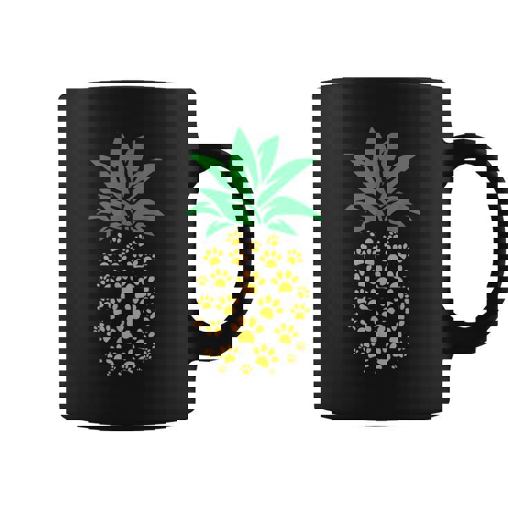 ハワイアンアイランド パイナップル 猫の肉球プリント 猫好きのギフト コーヒーマグ