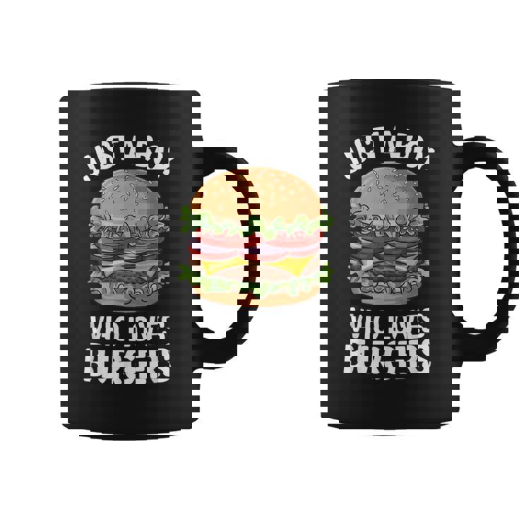 ハンバーガーが大好きな少年 おもしろハンバーガー好き コーヒーマグ