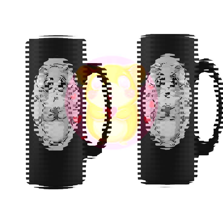 ハートに囲まれたハートを持つかわいいハムスター コーヒーマグ