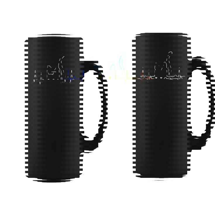 ハートビート 猫好き ねこ好き ネコ好き ハートビート猫 猫の飼い主 心電図 おもしろ 可愛い ねこ ネコ 猫 長袖tシャツ コーヒーマグ