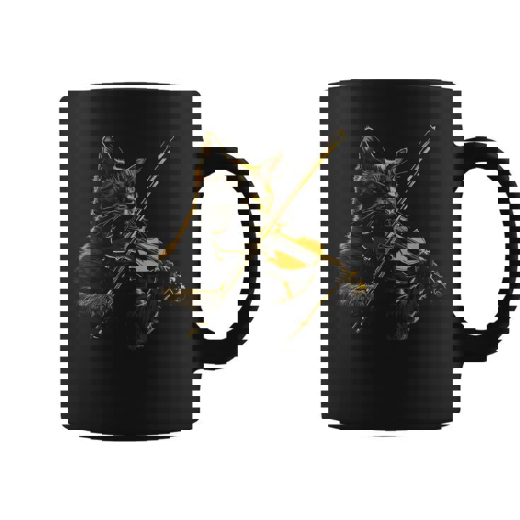 バイオリン 猫 面白い クラシカル 音符 オーケストラ ヴァイオリニスト コーヒーマグ