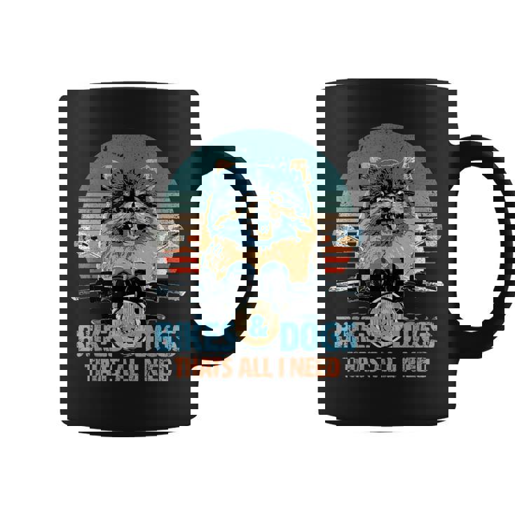 バイク&犬 かわいいポメラニアン ポメラニアン オートバイ コーヒーマグ