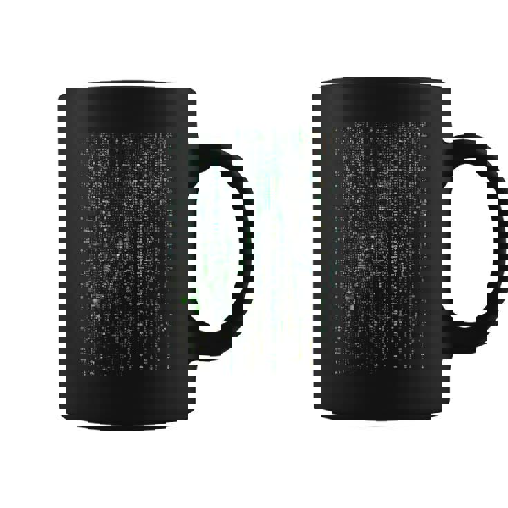 バイナリコードマトリックスグリッチ効果デジタルパターン コーヒーマグ