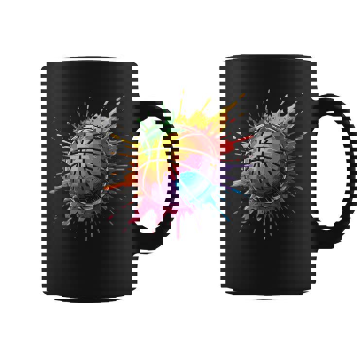 バスケットボール スポーツ ペイント スプラッシュアート カラフル 男の子 女の子 キッズ コーヒーマグ