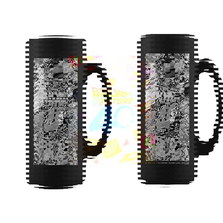 バック・トゥ・ザ・フューチャー 40周年記念ステッカー コラージュ コーヒーマグ