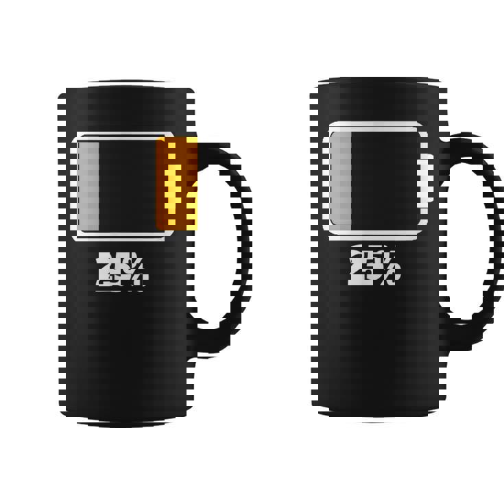 バッテリー25 残り25 バッテリーtシャツバッテリー低 コーヒーマグ