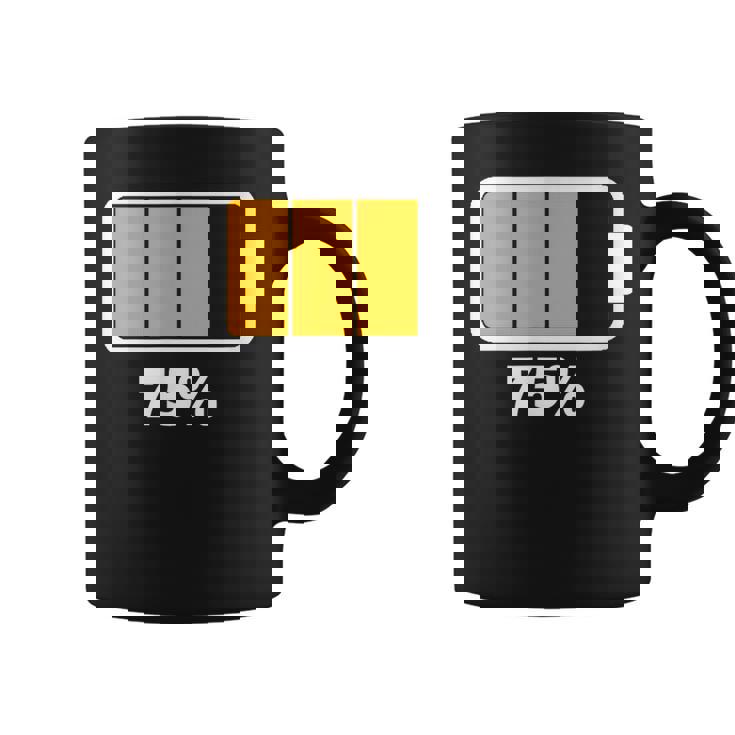 バッテリー75残り75バッテリーフルtシャツバッテリー低 コーヒーマグ