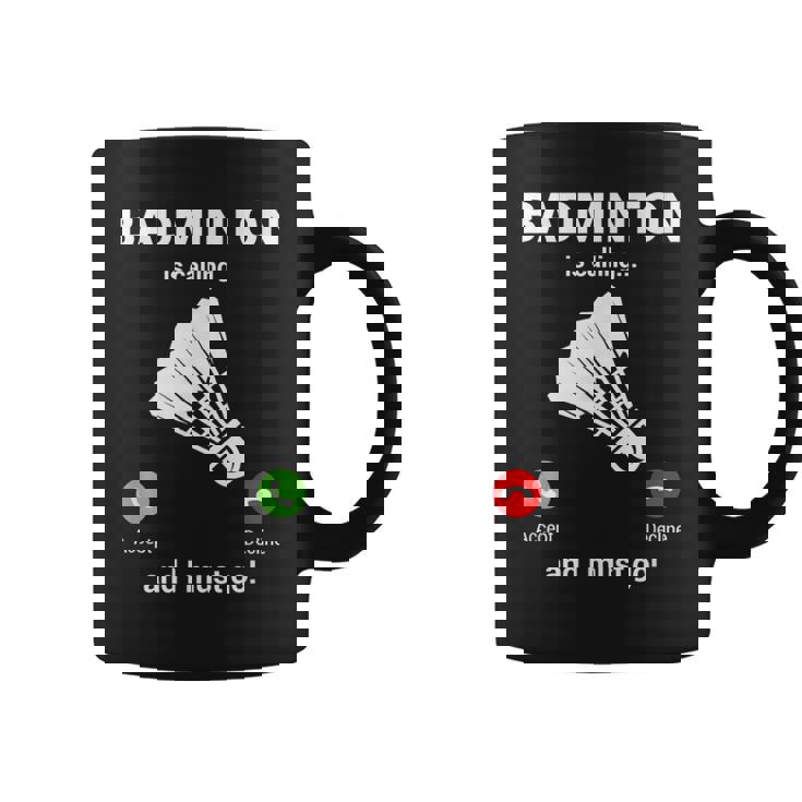 バドミントン呼び出しバドミントン愛好家面白いバドミントン選手 コーヒーマグ