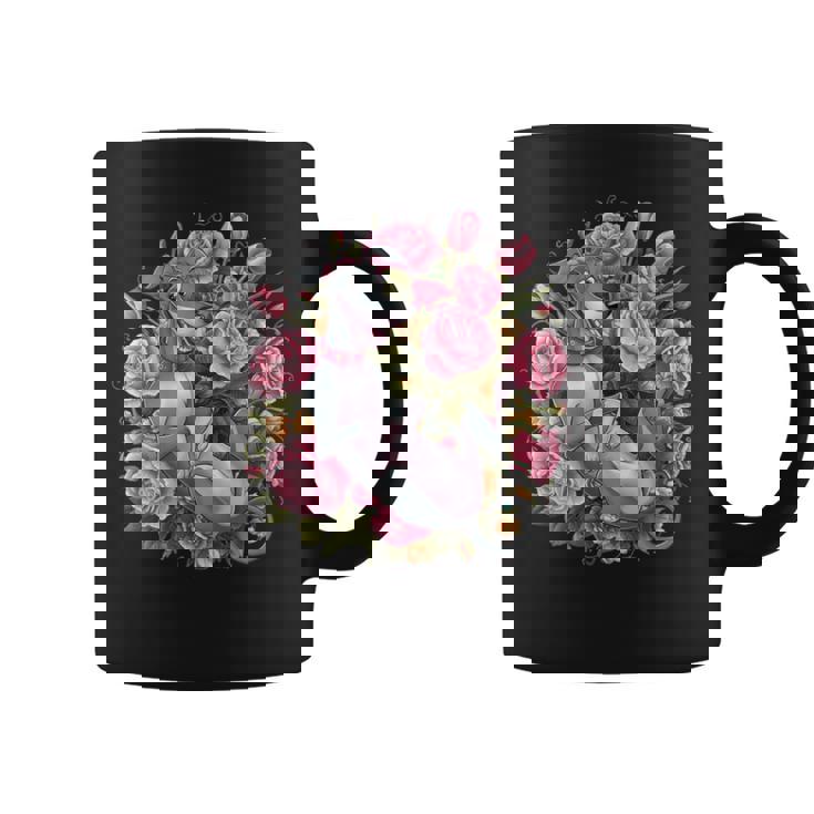 バラとチューリップを持つイタリアン・グレーハウンド犬 コーヒーマグ