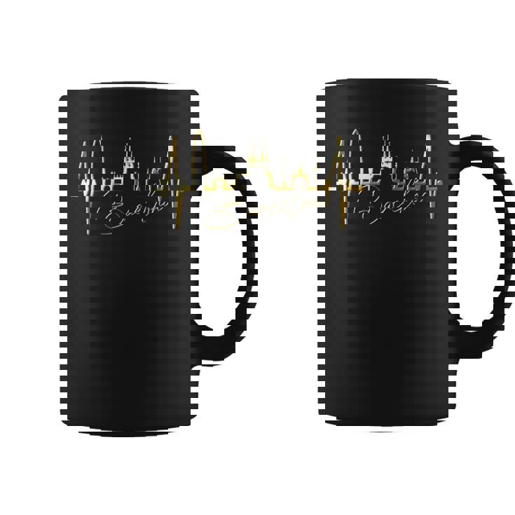 バルセロナのスカイライン ハートビート スペイン バルセロナ大好きi Love Barcelona コーヒーマグ