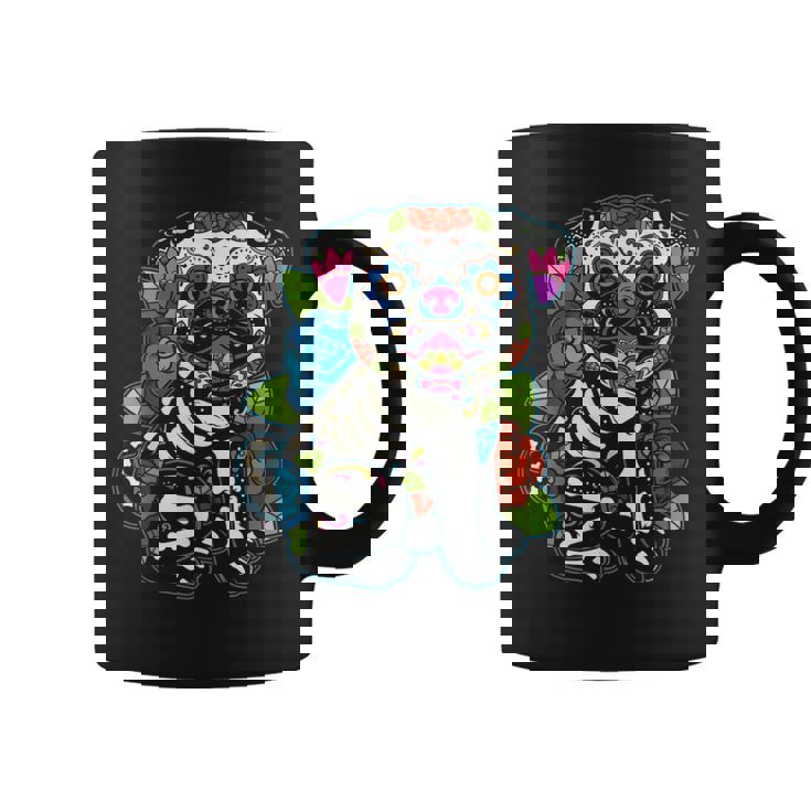 パグ シュガースカル メキシコ 犬 カラベラ 死者の日 コーヒーマグ