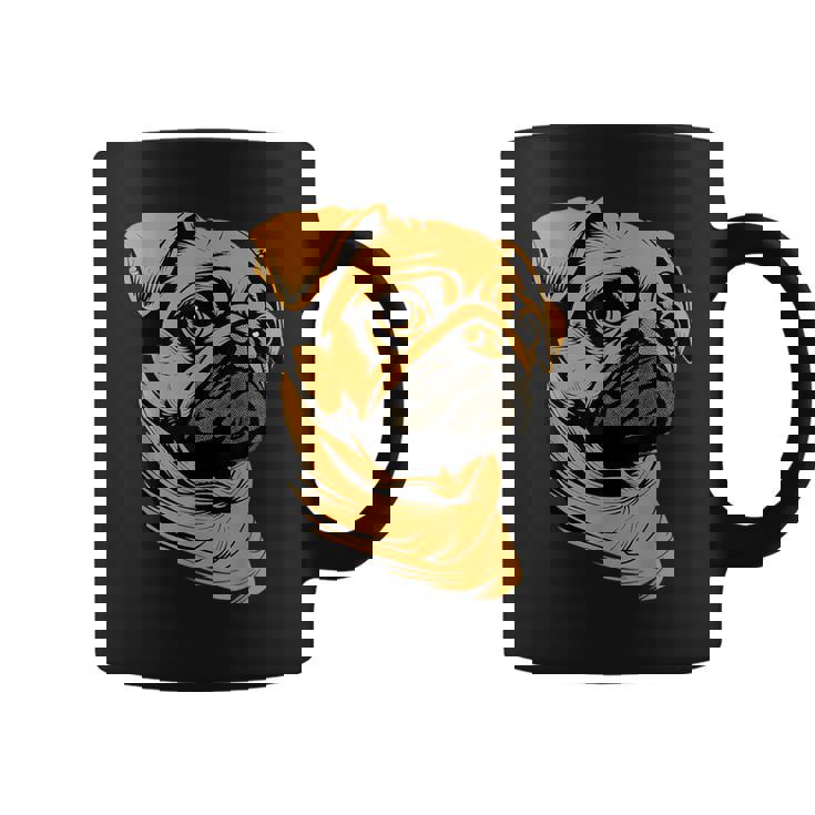 パグ 犬 デザイン ベージュ 犬 ラブ カーリン かわいい パグ コーヒーマグ