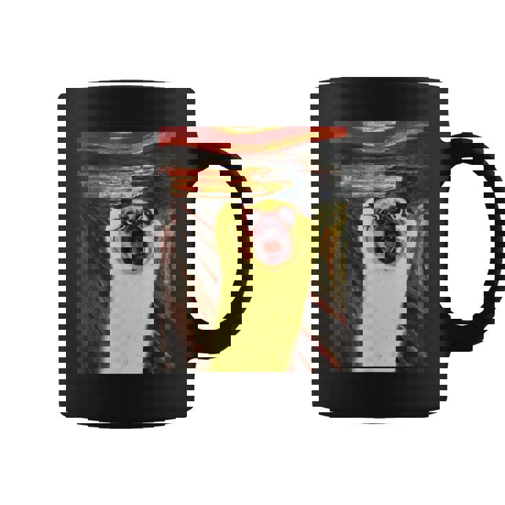 パグ 面白いtシャツ 犬 ムンクの叫び かわいい メンズ 子供 おもしろ 服 グッズ ネタ わんこ イヌ コーヒーマグ