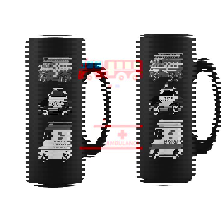 パトカー 消防車 救急車 ファーストレスポンダーデザイン コーヒーマグ