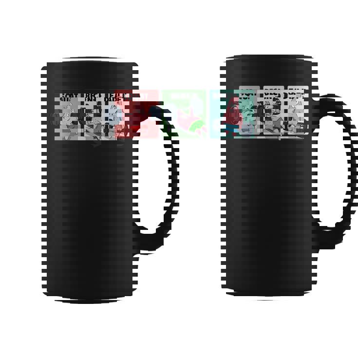 パトリック スクワット、ベンチ、デッドリフト 面白いパワーリフティング コーヒーマグ