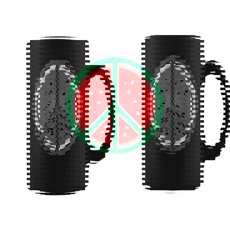 パレスチナシャツ スイカ ピースサイン パレスチナ国旗 コーヒーマグ
