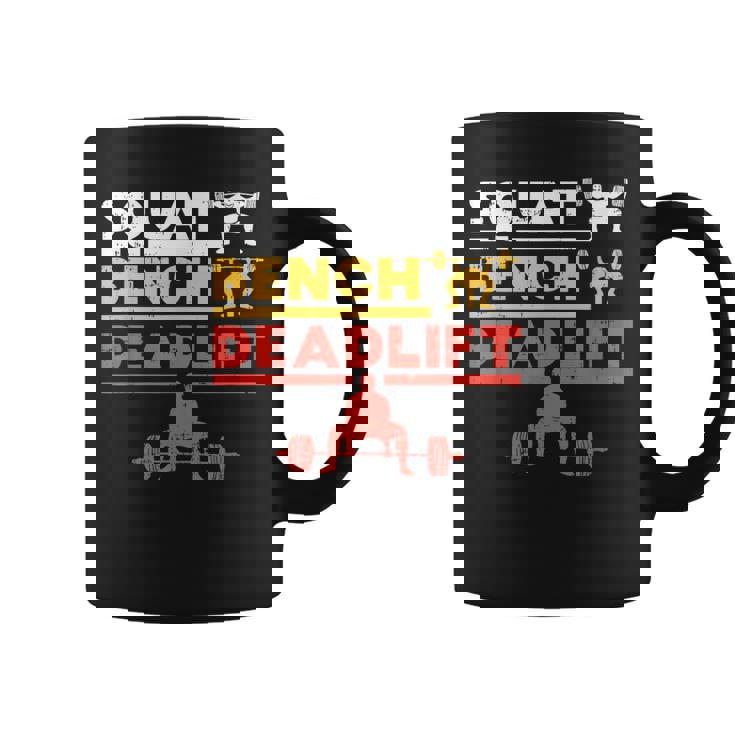 パワーリフティング、スクワット、ベンチ、デッドリフト、ウェイトリフティングtシャツ コーヒーマグ