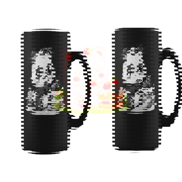 パンダを食べるストロベリーケーキ コーヒーマグ