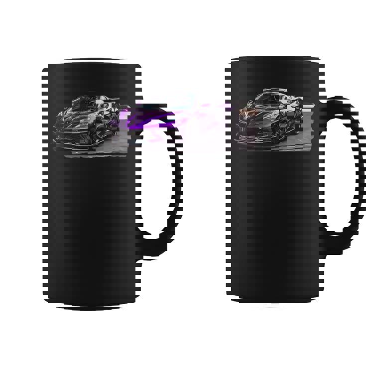 パープル C8 ドライブウェイ スー レースカー マッスルカー スポーツカー C8 コーヒーマグ
