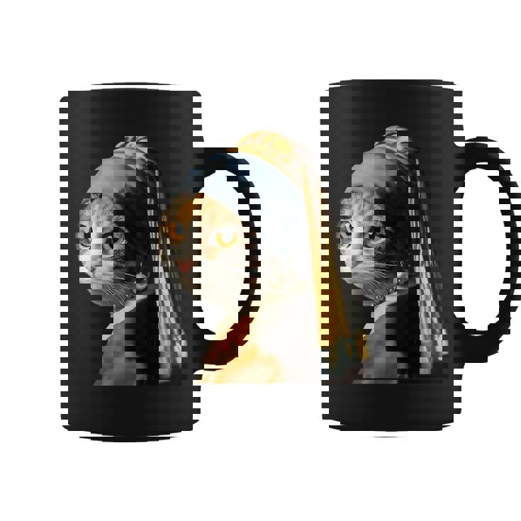 パールイヤリング付き猫 フェルメール コーヒーマグ