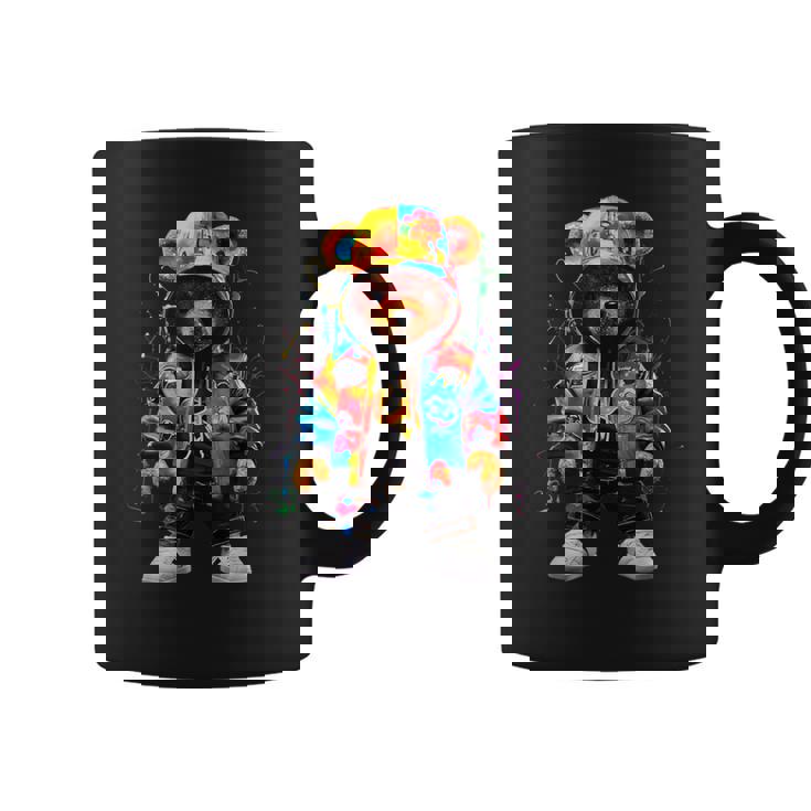 ヒップホップ テディベア カラフル テディベア グラフィック コーヒーマグ