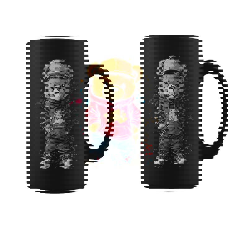 ヒップホップのテディベア、クールなアーバンノベルティグラフィック。 コーヒーマグ