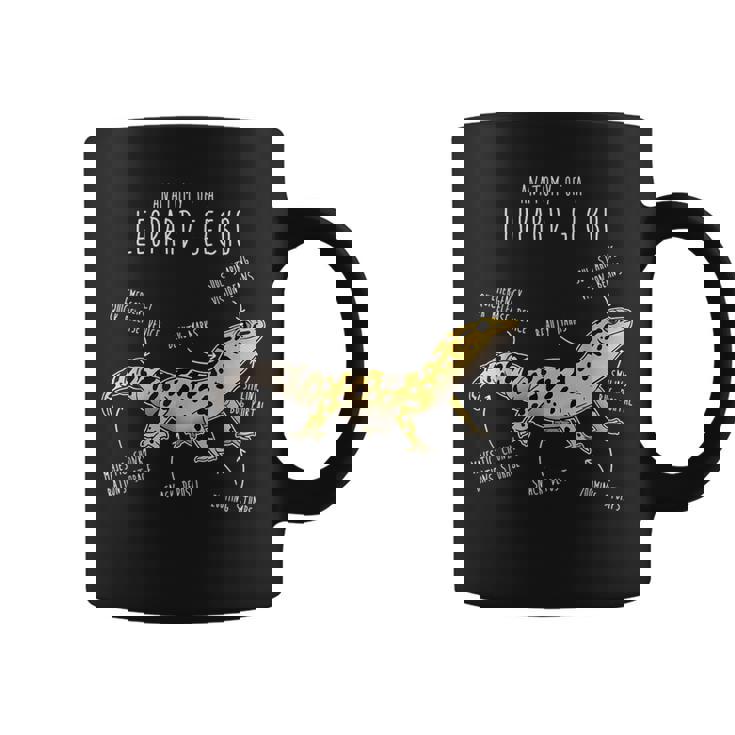 ヒョウゲッコの解剖学、面白いペット爬虫類トカゲ好き。 コーヒーマグ