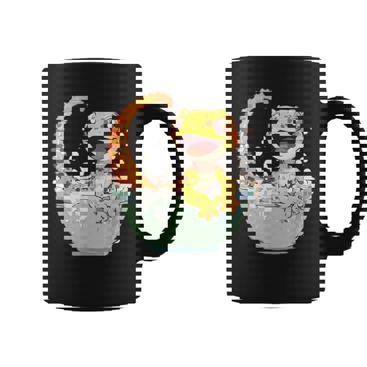 ヒョウモントカゲモドキ シャワー かわいい 野生動物 トカゲ コーヒーマグ