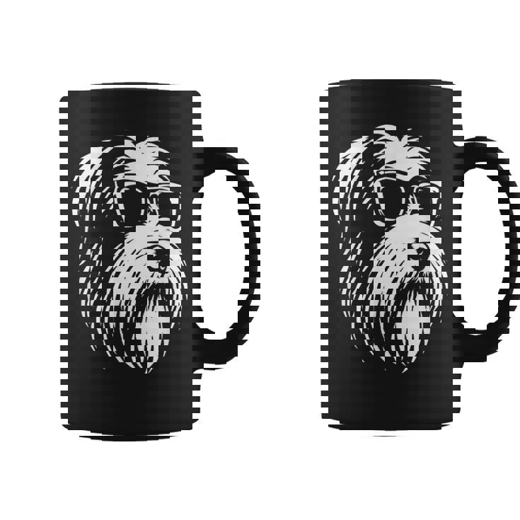 ビアデッド・コリー サングラス 犬 グラフィック デザイン コーヒーマグ