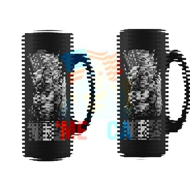 ビッグフット メリカ ロック アメリカ国旗 愛国的 7月4日 コーヒーマグ