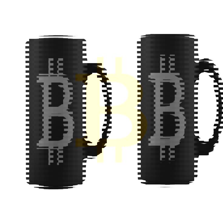 ビットコインシンボル ポケットデザイン ミニマリスト コーヒーマグ