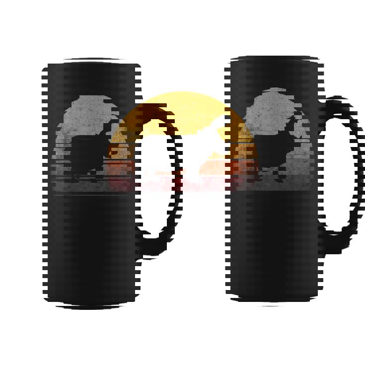 ビンテージ カバ デザイン レトロな日没カバ コーヒーマグ